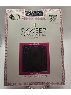 Skweez Couture By Jill Zarin Control Top Sheer Tights Queen Size XL Black Made I